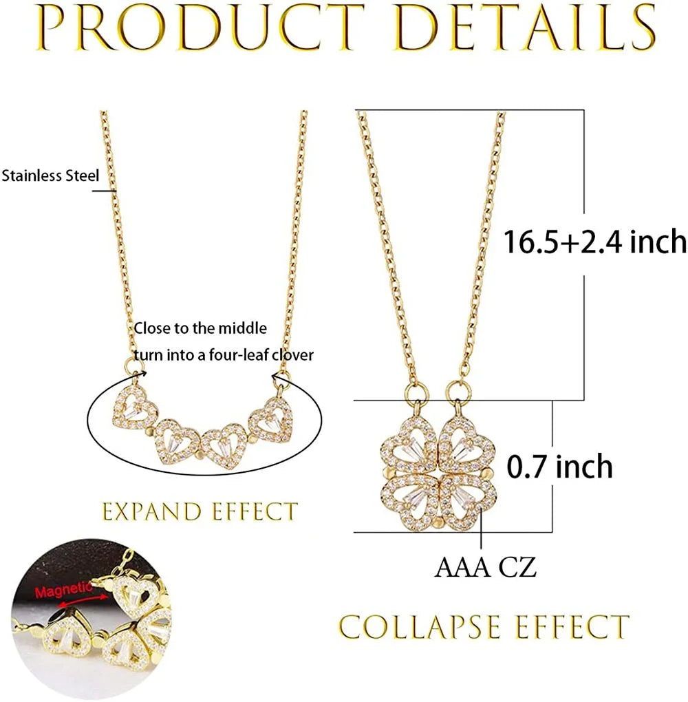 Golden Glow Layers – Heart, Star & Crystal Charm Necklace size