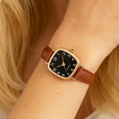 Aurora Femme™ Leren Dameshorloge – Klassiek Minimalistisch