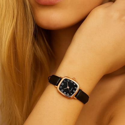 Aurora Femme™ Leren Dameshorloge – Klassiek Minimalistisch