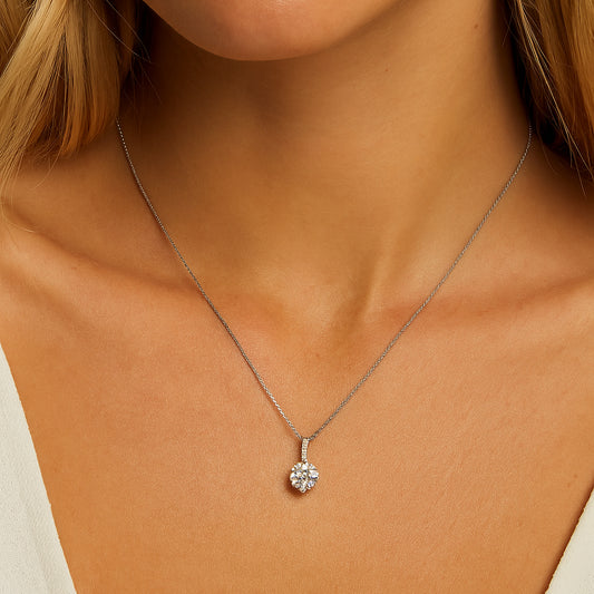 Damesketting hanger – zilver – sprankelende zirkonia – Eternal Spark