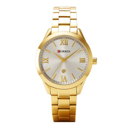 Gilded Grace – Minimalistische Dameshorloge in Goud en Zilver