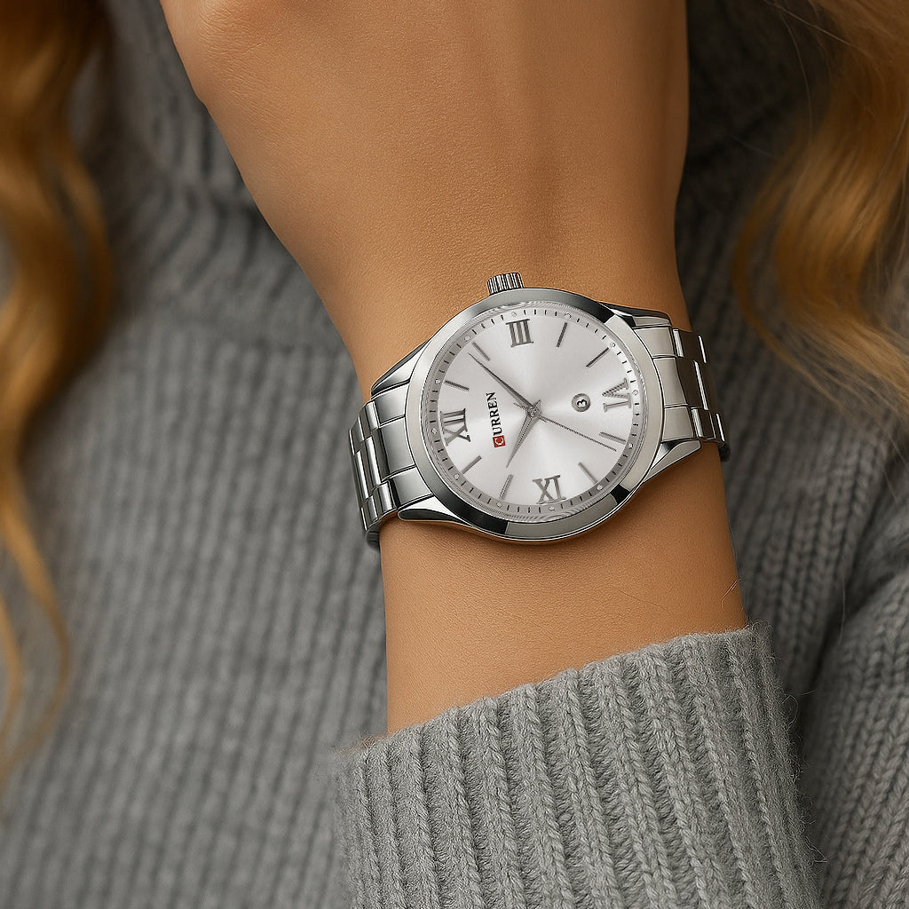 Gilded Grace – Minimalistische Dameshorloge in Goud en Zilver