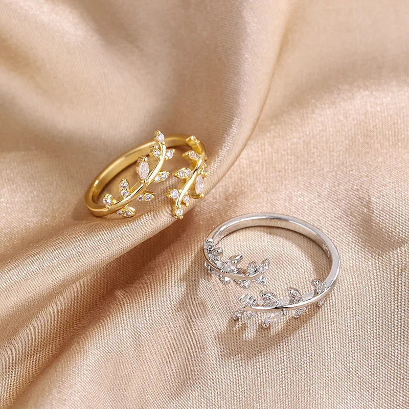 Gilded Grace – Adjustable Open Crossover Ring