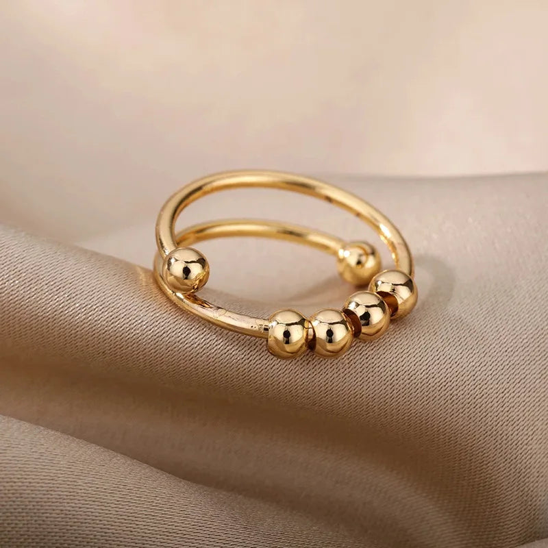 Golden Orbit – Adjustable Bead Ring