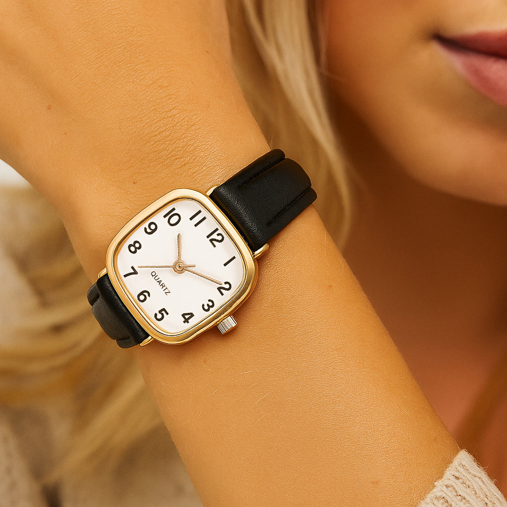 Aurora Femme™ Leren Dameshorloge – Klassiek Minimalistisch